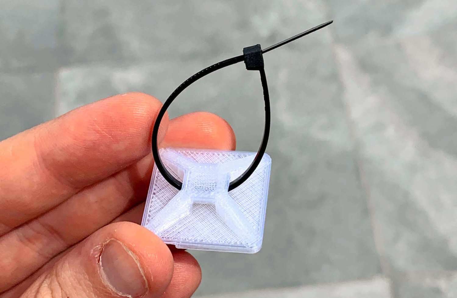 3D Printed zip-tie anchors for cable management