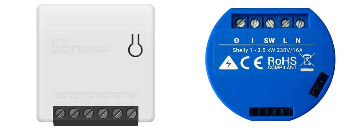 Sonoff Mini vs. Shelly 1. Roughly the same size and functionality.