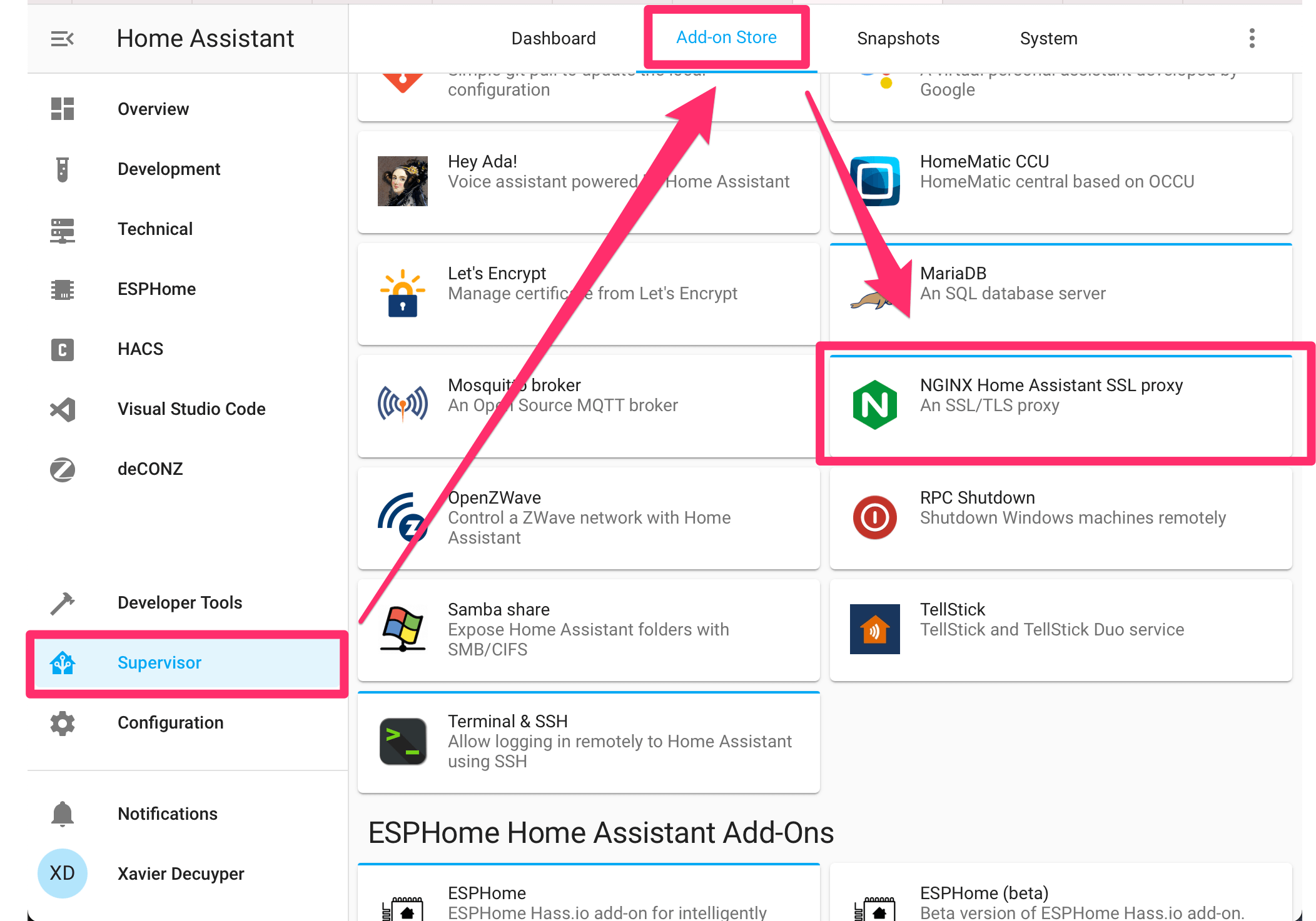 How to install Nginx add-ons for Home Assistant