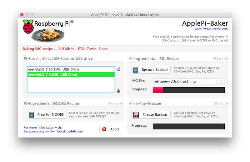 Screenshot of ApplePi Baker